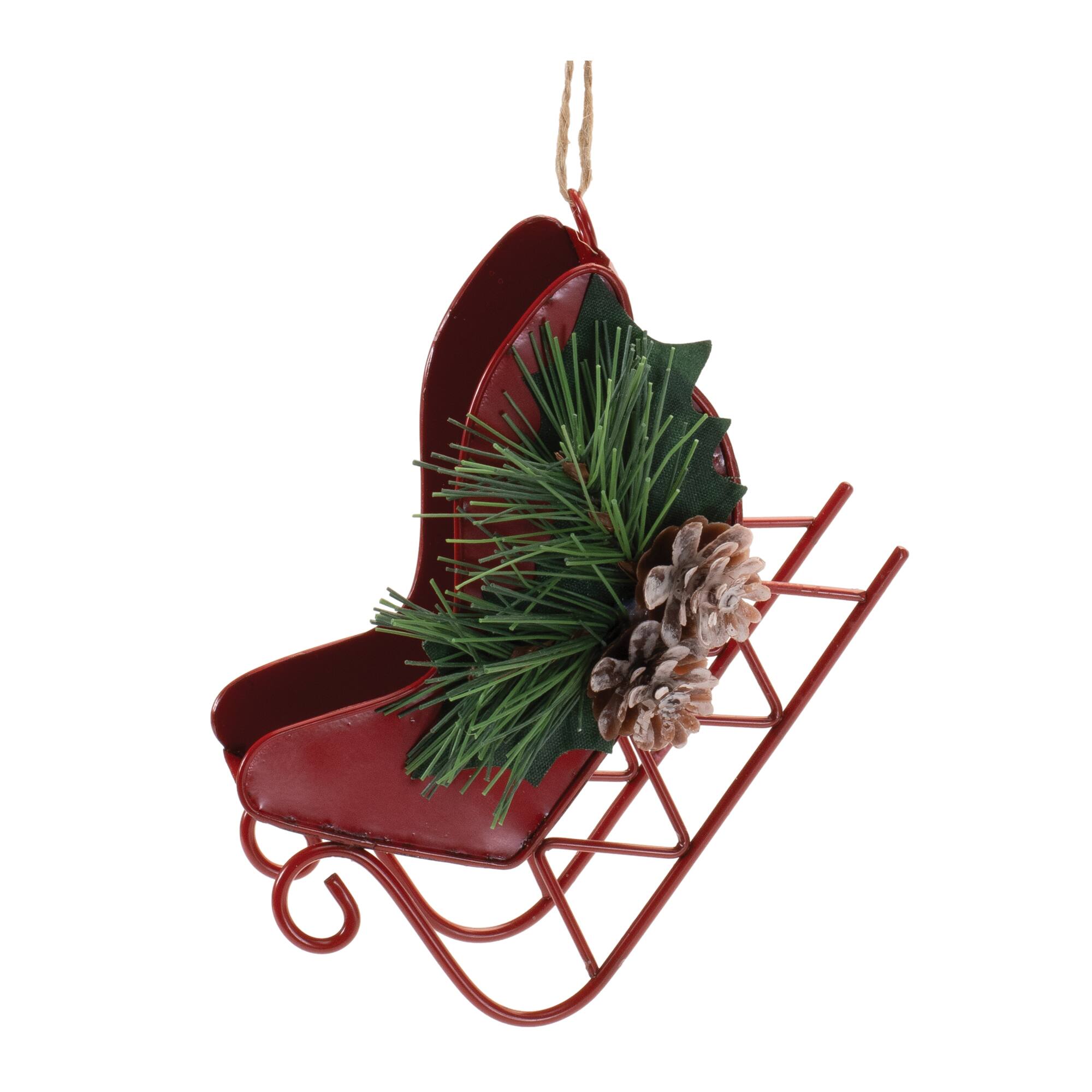 4'' Metal Sleigh Ornament, 12ct.